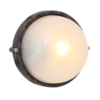 Eurolux Small Round Black & Gold Bulkhead Light without Grid