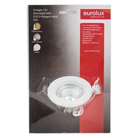 Eurolux Straight D/Light & Lamp Kit 80mm White 12v