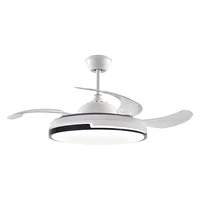 Modern Retractable Ceiling Fan Light White + Black - JNC