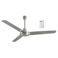 Silver Industrial Ceiling Fan with Metal Blades