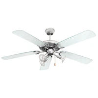 Sunbeam Silver Indoor Pull Chain Controlled Ceiling Fan with Glass Blades