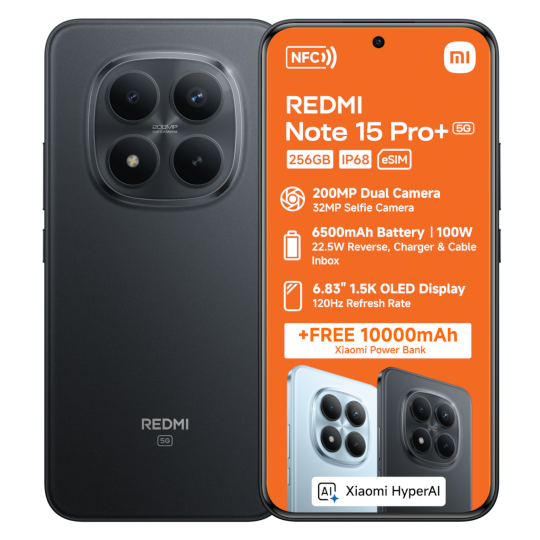 Redmi Note 15 Pro Plus 5G 256GB Dual SIM (Black)