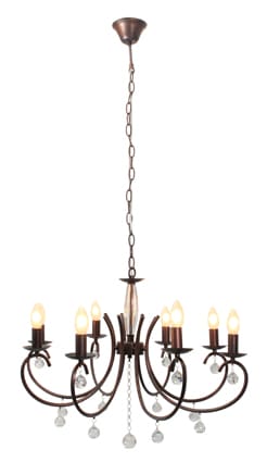 Eurolux 8Lt Chandelier 820Mm Country Brown