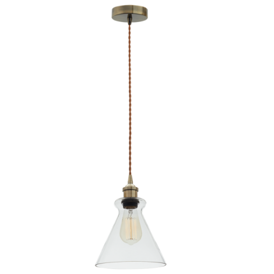 Bright Star Bridget Clear Cone Glass Pendant Light