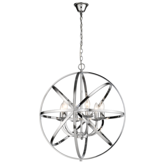 Bright Star Barbara Polished Chrome Pendant light
