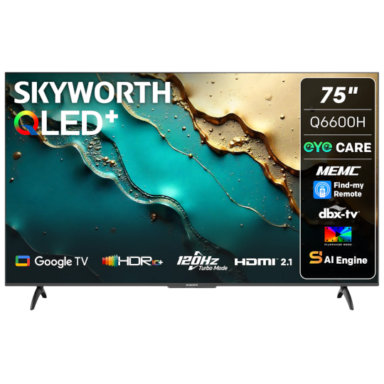 Skyworth 75-inch QLED 4K Google TV - 75Q6600H